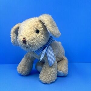 Carters Tan Puppy Dog Plush Rattle 7 Inch Baby Toy Soft Stuffed Animal
